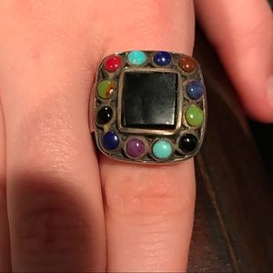 Black sterling silver ring